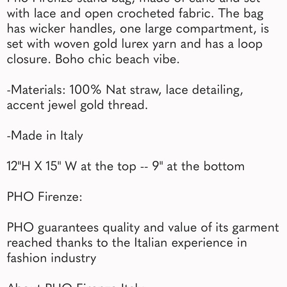 Raffia Bag with Lace Trim by PHO Firenze - Picture 4 of 5